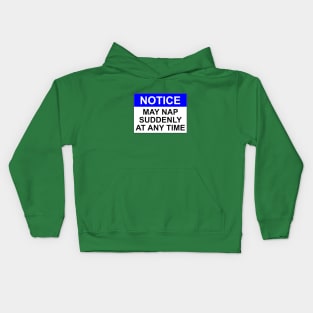 NOTICE: MAY NAP SUDDENLY AT ANY TIME Kids Hoodie